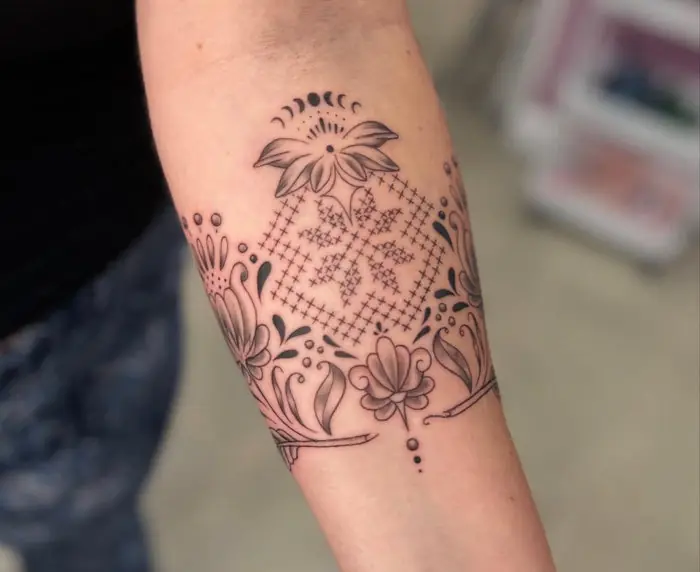 Tattoo work in progress at Pink Lightning Tattoo